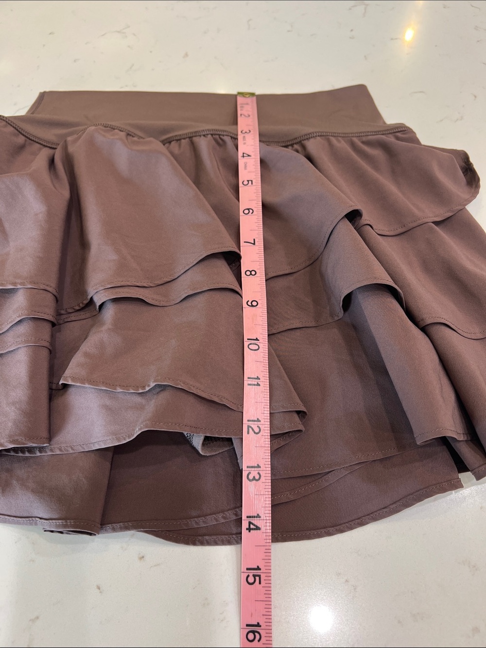 Offline by Aerie Brown Tiered Ruffle Swim Skort Bikini Bottom Small - Picture 7 of 7